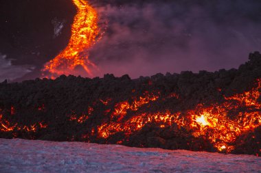 Sicilya Etna volkan Erüpsiyonu