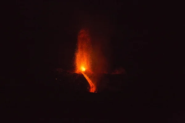 Wybuch wulkanu Etna na Sycylii — Zdjęcie stockowe