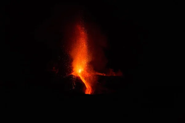 Eruption of Volcano Etna in Sicily — Stock Photo, Image