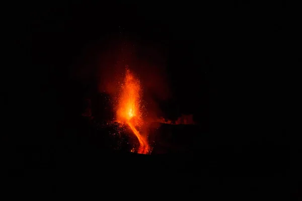 Sicilya Etna volkan Erüpsiyonu — Stok fotoğraf