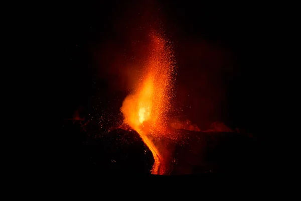 Kitörés a vulkán-Etna, Szicília — Stock Fotó