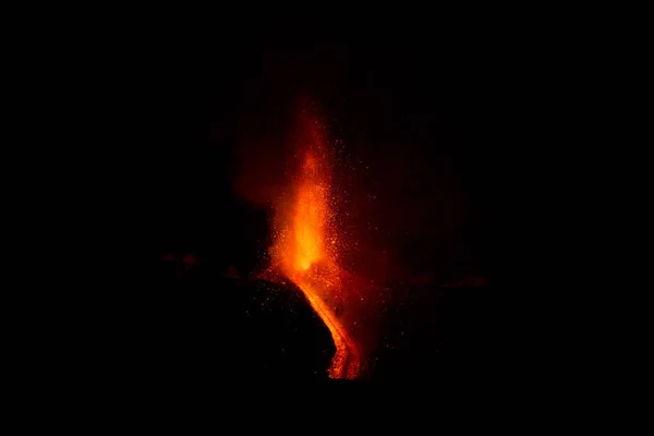 Eruption of Volcano Etna in Sicily — Stock Photo, Image