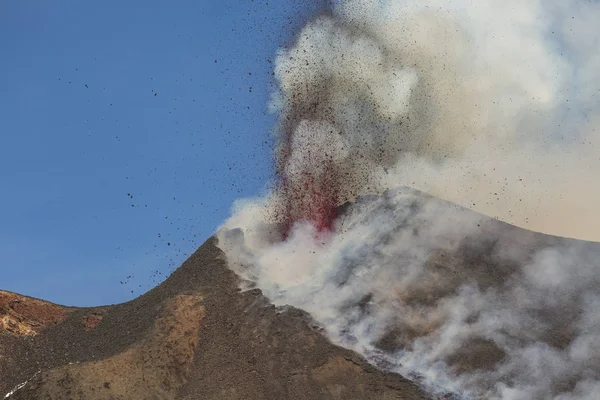 西西里岛的埃特纳火山火山喷发 — 图库照片