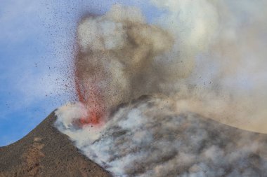 Sicilya Etna volkan Erüpsiyonu