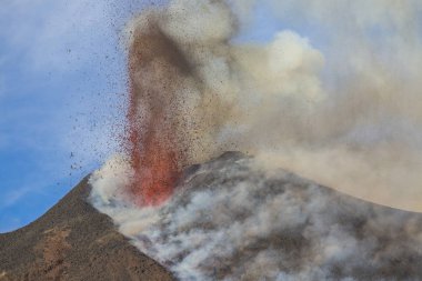 Sicilya Etna volkan Erüpsiyonu