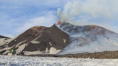 Sicilya Etna volkan Erüpsiyonu