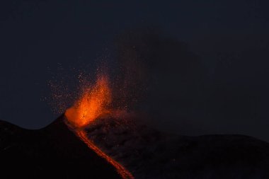 Sicilya Etna volkan Erüpsiyonu