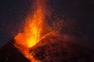 Sicilya Etna volkan Erüpsiyonu