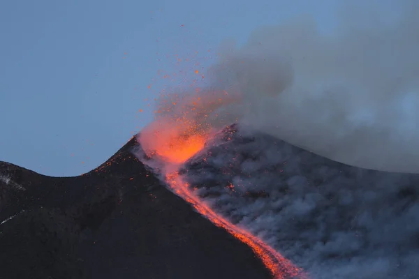 Wybuch wulkanu Etna na Sycylii — Zdjęcie stockowe
