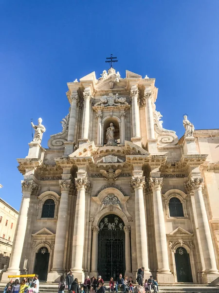 Prosince, 24 - Ortigia – katedrála Syracuse 2017 — Stock fotografie