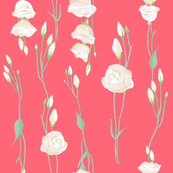 Weiße Rosen auf Rot — Stockfoto