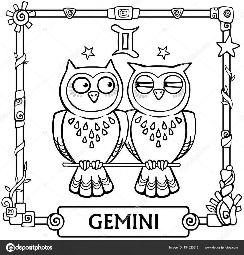 Segno dello zodiaco gemini. disegno animale animazione fantastica ... Disegni dei segni zodiacali