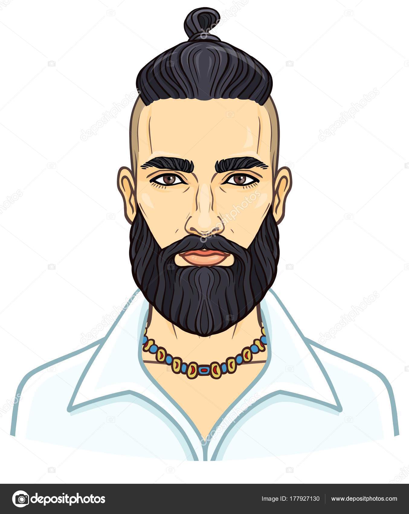 Animation Portrait Young Attractive Bearded Man Stylish Hairstyle Vector  Illustration Stock Vector Image by ©Roomyana #177927130