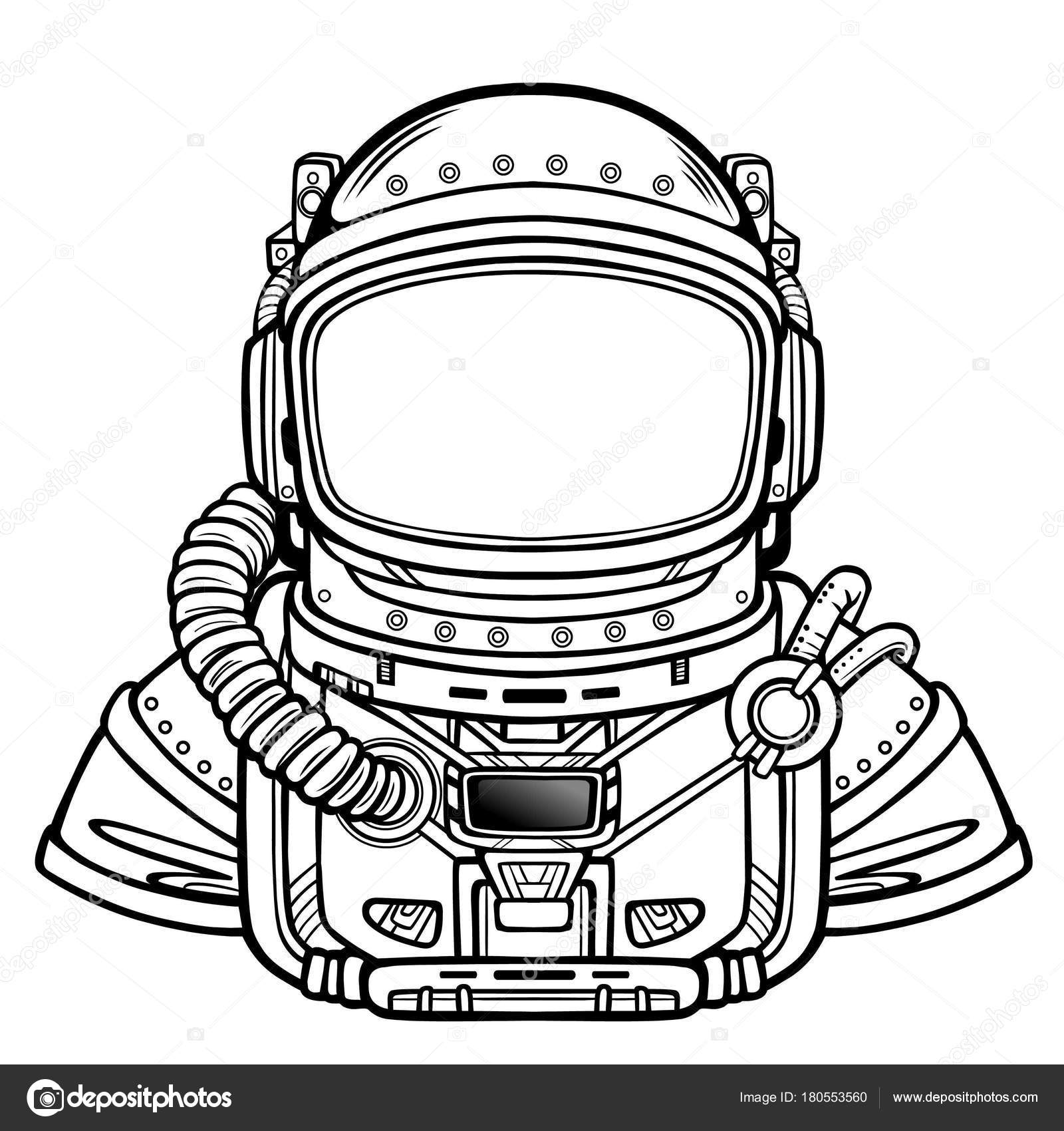 Animação Astronauta Num Fato Espacial Ilustração Vetorial Isolada Sobre