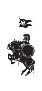Knight ile bayrak ata monte