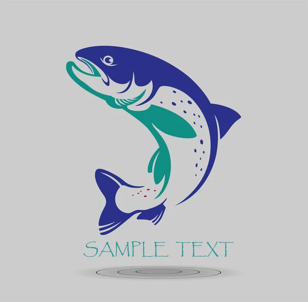 Forel vissen schilderij — Stockvector