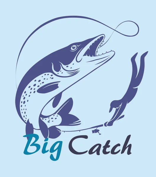 Pike ψάρια για λογότυπο — Διανυσματικό Αρχείο
