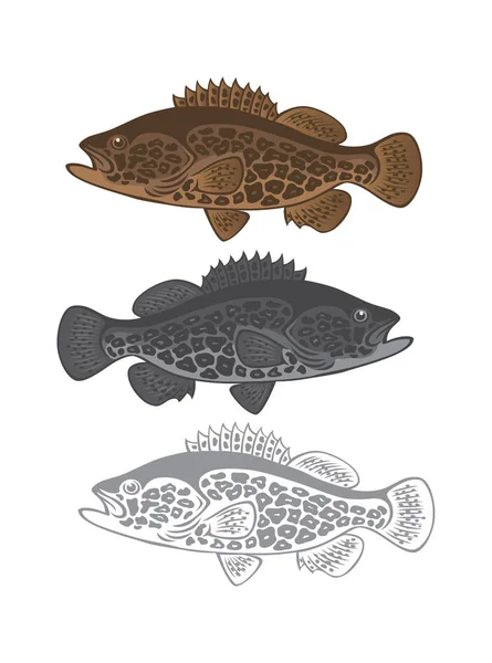 Pescado bajo para logo — Archivo Imágenes Vectoriales