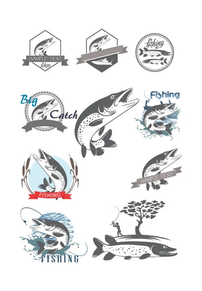 Snoek vissen voor logo — Stockvector