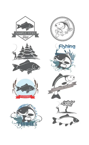 Carpa de peixe para logotipos — Vetor de Stock