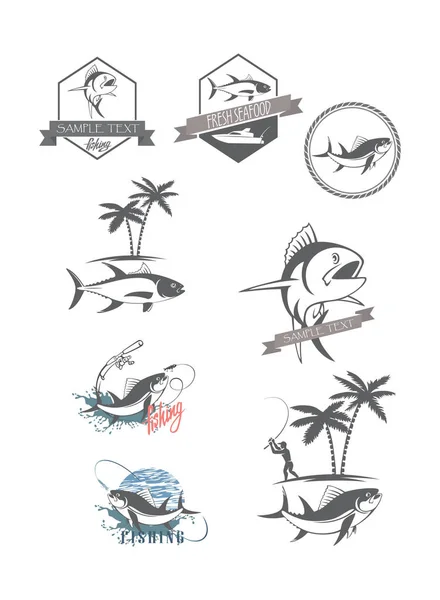 Atum de peixe para logotipo —  Vetores de Stock