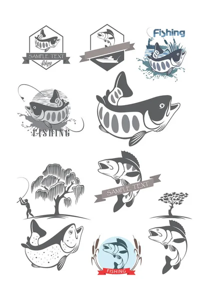 Logotipos de pescado — Vector de stock