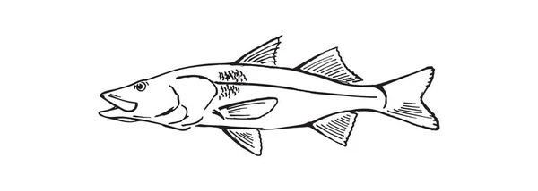 Desenho de peixe de logotipo — Vetor de Stock