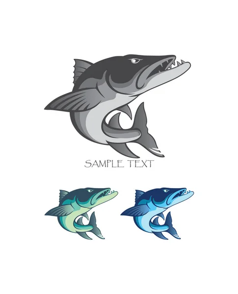 Baracuda fish for logo — Stock Vector