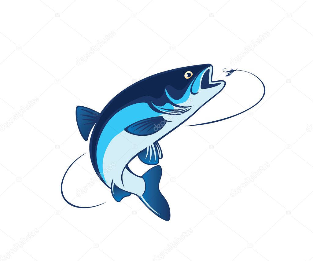 Chub fish for logo or print. Fishing sport logo