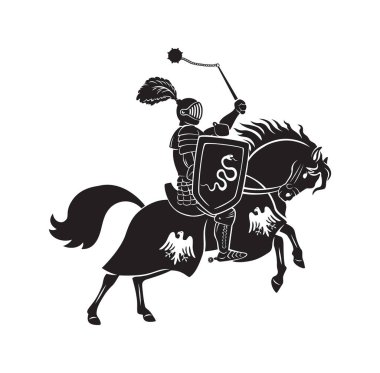 Teutonic knight on horse clipart