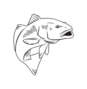 Red fish for logo clipart