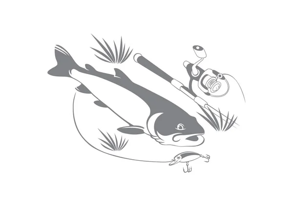 Pescado de trucha para logo — Vector de stock