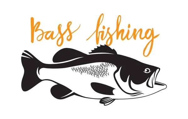 Bass fish para logotipo — Vetor de Stock