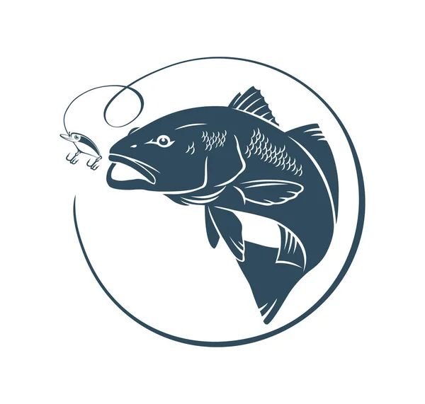 Ikan Caranx untuk logo - Stok Vektor
