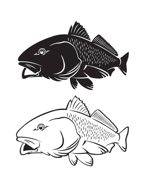 Poisson rouge pour logo — Image vectorielle