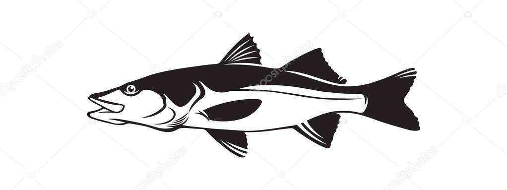 Common snook fish for logo — Stock Illustration Common snook fish for logo Royalty Free Stock Illustrations