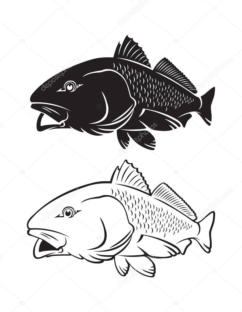 Download Red fish for logo — Stock Vector © kvasay #136767864