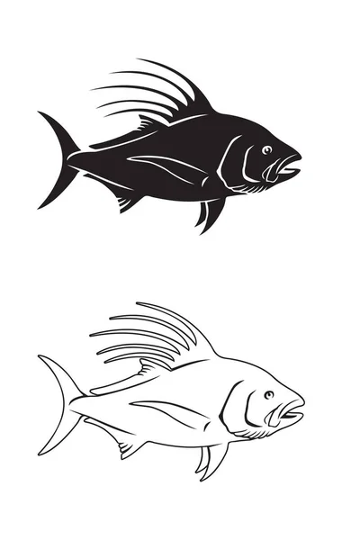 Pesce gallo per logo — Vettoriale Stock