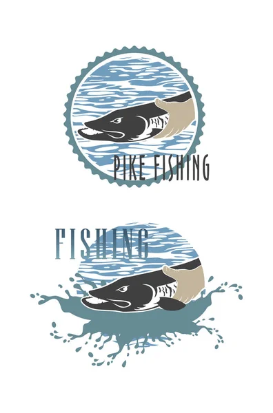 ロゴのパイクの魚 — ストックベクタ