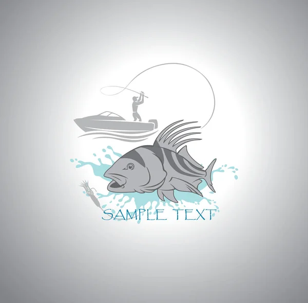 Hahnenfisch für Logo — Stockvektor