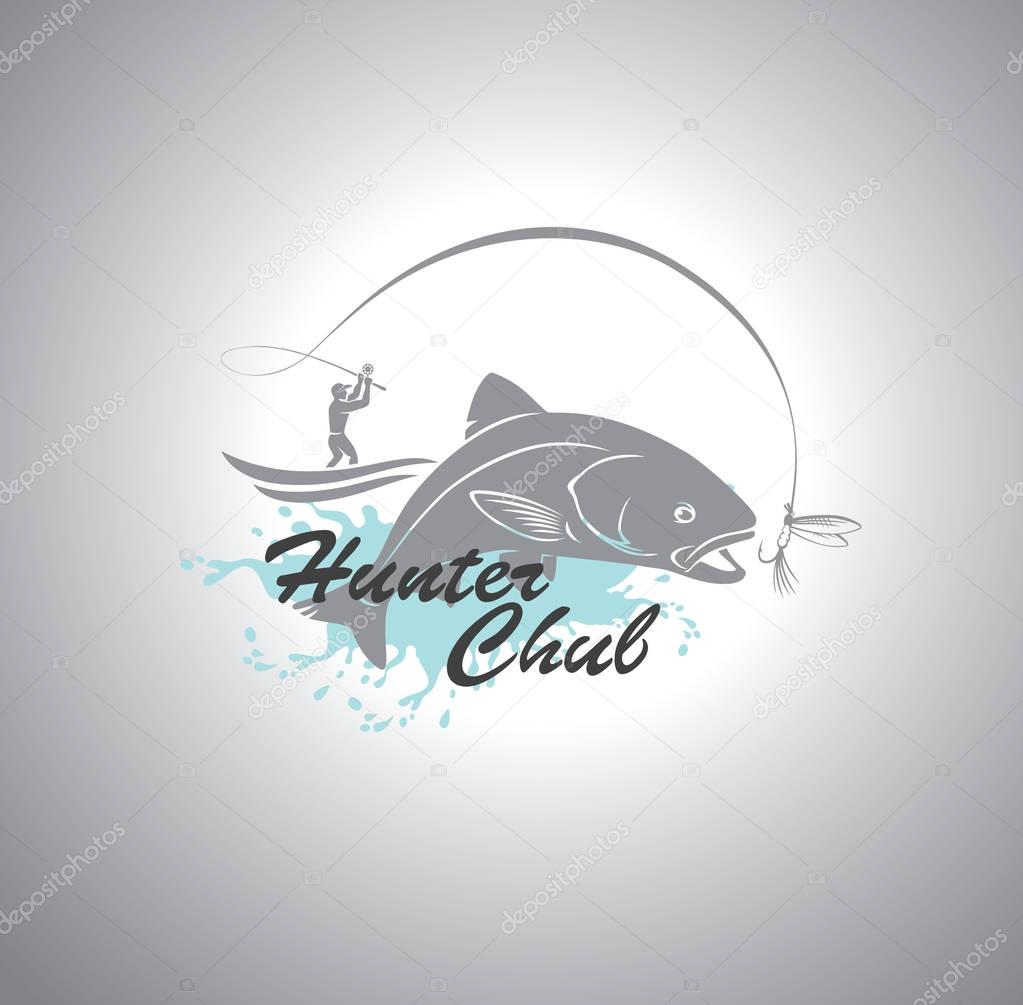 Chub fish for logo or print. Fishing sport logo