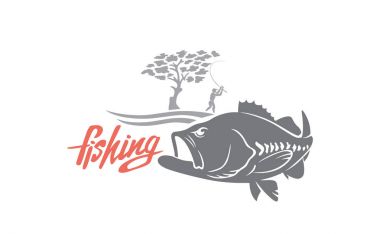 Bass fish for logo clipart