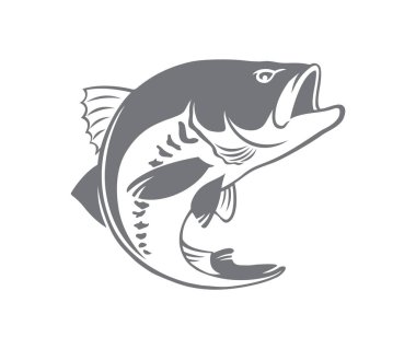 Bass fish for logo clipart