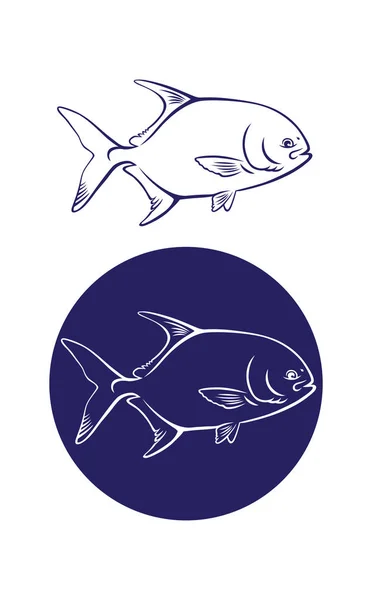 Caranx peixe para logotipo — Vetor de Stock