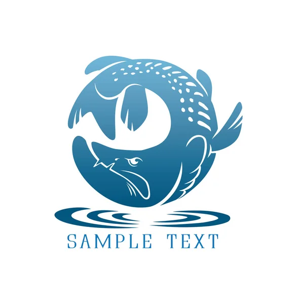 Щуковая рыба для логотипа — стоковый вектор