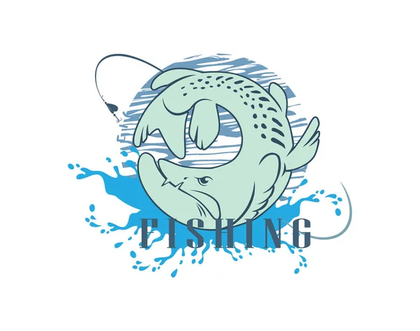 Pescado lucio para logo — Vector de stock