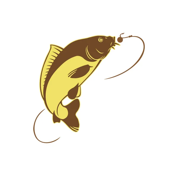Carpa de pescado para logo — Vector de stock