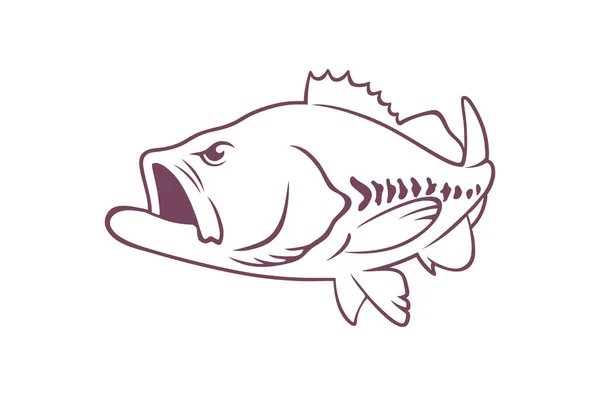 Рыба-бас для логотипа — стоковый вектор