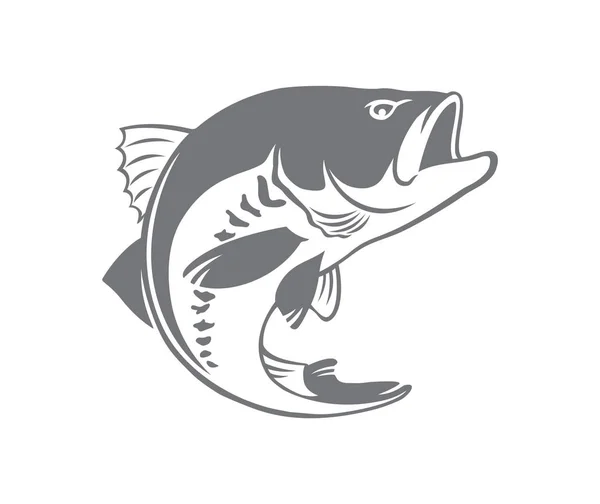 ロゴのための低音の魚 — ストックベクタ