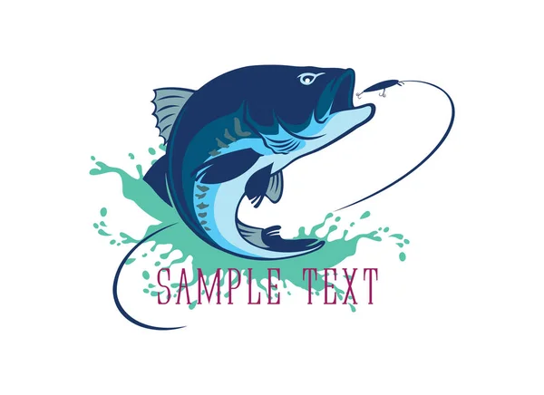 Bass fish para logotipo — Vetor de Stock